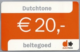 NL.- DUTCHTONE € 20,- BELTEGOED. - Jaar 2004. Serie: 2721.- 2 Scans. - Cartes GSM, Prépayées Et Recharges