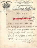 39-MOREZ DU JURA-1898 RARE LETTRE MANUSCRITE SIGNEE LES FILS DIONIS BAILLY MAITRE-LUNETTERIE HORLOGERIE-5 RUE CITADELLE - 1800 – 1899