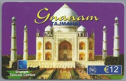 NL.- INTERNATIONAL PHONECARD. Serie 0312. GNANAM. TAJMAHAL. VECTONE TELECOM CENTERS. € 12. - GSM-Kaarten, Bijvulling & Vooraf Betaalde