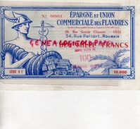 59- LILLE-ROUBAIX- BILLET DIX MILLE FRANCS EPARGNE ET UNION COMMERCIALE DES FLANDRES-1959 1961 - Andere & Zonder Classificatie