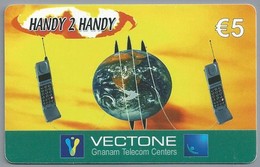 DE.- INTERNATIONAL PHONECARD. Serie 0680. HANDY 2 HANDY. VECTONE. GNANAM TELECOM CENTERS. € 5. - - [2] Mobile Phones, Refills And Prepaid Cards