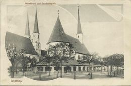 AK Altötting Pfarrkirche & Gnadenkapelle + Dekor 1910 #05 - Altoetting