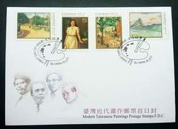 Taiwan Modern Taiwanese Painting 2002 (stamp FDC) - Brieven En Documenten