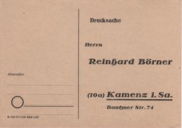 Drucksache Postkarte AK Kamenz Reinhard Börner Bautzner Str 74 Bei Königsbrück Pulsnitz Schwepnitz Elstra Bernsdorf - Kamenz