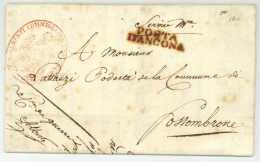 Armee D'Italie ANCONA 1812 Pour Fossombrone Franchise Commissaire Guerres Alberti Service Militaire - Army Postmarks (before 1900)