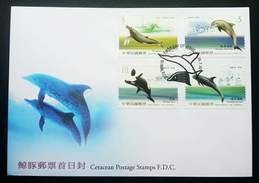Taiwan Cetacean 2002 Whale Marine Life Ocean Dolphin  (stamp FDC) - Lettres & Documents