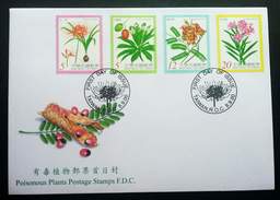 Taiwan Poisonous Plants 2000 Flower Flora Flowers (stamp FDC) - Brieven En Documenten