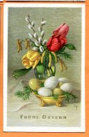 NOV498, Oeufs, Tulipe, Fleur, Og, Circulée 1952 - Pasqua