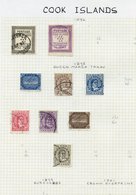BRITISH COMMONWEALTH VFU Ranges On Leaves From Cook Islands Incl. 1892 1d, 1½d, 1893 To 5d, 1919 Set, 1920 Set, 1932 Set - Other & Unclassified