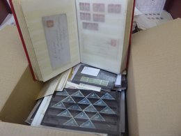 MISCELLANEOUS Range In Box Of Non-related Material Incl. Stock Book Of Great Britain QV Incl. Many 1d Red Stars, 1841 1d - Other & Unclassified