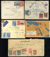 MIDDLE EAST Group Of Middle Period Commercial Covers Incl. 1940s Iran Censored (4), Iraq Airmail (4), Jordan, Egypt, Syr - Other & Unclassified