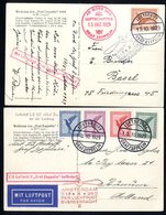 1929 Holland Flight PPC's Of LZ127 To Holland & Switzerland, Franked 50pf Tied By 'Luftschiff Graf Zeppelin' C.d.s & Bea - Sonstige & Ohne Zuordnung