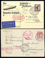 1929 Spanish Flight PPC Of LZ127 To Zurich, Franked 50pf Tied 'Luftschiff Graf Zeppelin' C.d.s, Bears Red 'Posted On Boa - Other & Unclassified