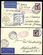 1930 Second Nordland Flight Postcard, Franked 1mk 'Eagle' Cancelled 'Luftschiff Graf Zeppelin,' Bears Blue Boxed Flight  - Altri & Non Classificati