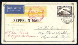 1930 South America Flight Illustrated Envelope To New Jersey, Franked 4rm Commem, Tied Friedrichshafen C.d.s,  Bears Red - Other & Unclassified