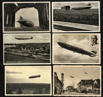 Zeppelin Postcards (12 Diff) German Cards Showing Various Views Of Zeppelins, Also Three Zeppelin Flown Covers Incl. 193 - Other & Unclassified