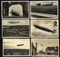 Zeppelin Postcards (12 Diff) German Cards Showing Various Views Of Zeppelins, Also Three Zeppelin Flown Covers Incl. 193 - Autres & Non Classés