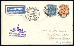 1934 Argentina Flight English Acceptance Envelope To Buenos Aires, Franked KGV 2d + 10d Tied Liverpool C.d.s,  Bears Fri - Other & Unclassified