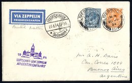 1934 Argentina Flight English Acceptance Envelope To Buenos Aires, Franked KGV 2d + 10d Tied Liverpool C.d.s,  Bears Fri - Autres & Non Classés