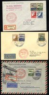 1936 First 'Hindenburg' Flight Envelopes To USA & Brazil Bearing 50pf & 75pf Commems & Cachets Incl. Red 'Deutsche Luftp - Otros & Sin Clasificación