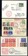 1937 Deutschland Flight Card To Berlin, Franked Defence Union & Govt Congress Sets, Cancelled Luftschiffhafen Rhein-Main - Altri & Non Classificati