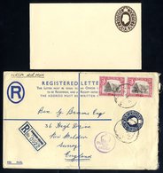 Postal Stationery Covers/cards (11) Predominantly M Incl. KGVI Size 'H' Registered Letter To England With 3a Pair Added, - Sonstige & Ohne Zuordnung