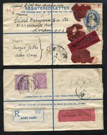 1927 Insured 2a Registered Letter To London Uprated With 2a On The Back, Cancelled ADEN CAMP 30.MAR.27. The Contents Hav - Altri & Non Classificati