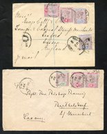 1897 & 1899 Covers, One Sent Registered To England With Leeward Islands 1d (2) & 2½d (2) Cancelled Antigua OC.27.97, The - Other & Unclassified