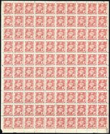 TIERRA DEL FUEGO 1891 Popper 10c Rose-red In A Complete Sheet Of 100 With Kidd & Co, Printers Imprints At Top & Both Sid - Other & Unclassified