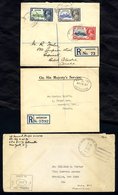 1935-43 Covers (9) Incl. Registered Jubilee Cover To Canada, Registered Cover With 1937 Coronation Set That Has A Boxed  - Autres & Non Classés