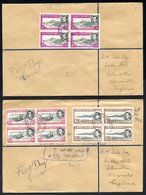 1938 May 12th 2/6d, 5s & 10s Each Block Of Four Used On Two FDC's By Oval Ascension Registered D/stamps, SG.45/7 (Cat. £ - Otros & Sin Clasificación