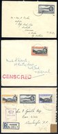 1942 Registered Cover To Washington DC Franked 1d, 3d & 4d, Tied Oval Ascension D/stamps With Purple 'CROWN/PASSED/XX' B - Other & Unclassified