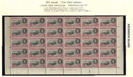 1949 1½d Black & Rose-carmine P.14 Lower Half Sheet UM (SG.40d) Plus A Range Of Blocks Of Four Or Larger Marginal Pieces - Autres & Non Classés