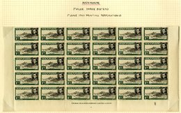 1938 ½d P.13½ Lower Marginal Bottom Two Rows, Odd Bend & Gum Disturbance (SG.38), Also Half Sheets Of ½d P.13 - Two Diff - Other & Unclassified