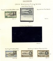 1938-53 Miscellaneous Printing Varieties (5) Incl. 1s P.13 Re-entry CW22a, M & VFU Examples. - Sonstige & Ohne Zuordnung