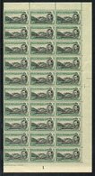 1938-53 1d Black & Green, UM Marginal Block Of Thirty (right Side ½ Sheet), Usual Gum Toning (4 Stamps With Tone Spots). - Other & Unclassified