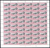 1938-53 P.13 1½d Black & Rose-carmine From 1953 Printing, A Complete Sheet Incl. R5/1 Davit Flaw & R3/1 Cut Mast & Raili - Sonstige & Ohne Zuordnung