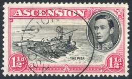 1953 P.13 1½d Black & Rose Carmine With Davit Flaw, Superb U With 1956 C.d.s, SG.40fa. (1) - Other & Unclassified