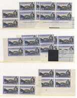 1938-53 4d Black & Ultramarine, A UM Selection Incl. P.13½ Blocks Of Four (3) - Two Are Imprint, Plate Blocks Etc. SG.42 - Other & Unclassified