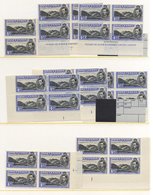 1938-53 4d Black & Ultramarine, A UM Selection Incl. P.13½ Blocks Of Four (3) - Two Are Imprint, Plate Blocks Etc. SG.42 - Autres & Non Classés