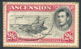 1938 P.13½ 2/6d Black & Deep Carmine With Davit Flaw, Superb U Example On A Small Piece, Off Centre, SG.45b. Scarce. (1) - Other & Unclassified
