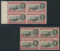 1938-53 P.13½ 2/6d UM Block Of Four & P.13 Left Side Marginal UM Block Of Four, SG.45 & 45c. (8) Cat. £288+ - Autres & Non Classés