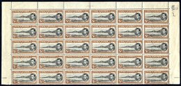 1938 P.13½ 5s Black & Yellow-brown UM Block Of Thirty Being A Half Sheet Horizontal From The Top Half With Full Sheet Ma - Altri & Non Classificati