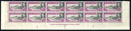 1938 P.13½ 10s Black & Bright Purple UM Block Of Twelve Being The Bottom Two Rows Of The Sheet, Showing Full Marginal Im - Other & Unclassified