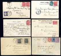 Covers (3) & Postcards (3), Two Have Paquebot Cancels, One Card Has A Straight NOT IN......DELIVERY Cachet, One Envelope - Other & Unclassified