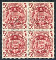 1948 5s Arms On Thin Paper, VFU Block Of Four, SG.224ab. (4) Cat. £280+ - Sonstige & Ohne Zuordnung