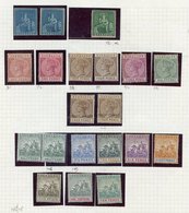 Collection On Leaves 1852-55 Unissued In Blue (2) M, 1860 ½d Unused, 1892 To 10d, 1897 Jubilee Incl. 10d Pair (toned Gum - Other & Unclassified