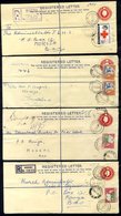 1955-85 (circa) QEII Group Of Registered Envelopes Unused (7) & Used (15) Uprated With Mainly Single Frankings Incl. Les - Autres & Non Classés