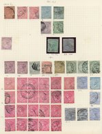 Collection On Leaves U With A Good Range Of QV Incl. Vals To 1s, Dry Docks Ships, KGV Fiscally U 10s (3), Also £1 Forged - Altri & Non Classificati