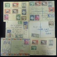 1930's-40's (mainly) Covers Or Cards (22) Registered, Airmails, A Taxed Card To England, And A ½d Printed Matter Rate Co - Sonstige & Ohne Zuordnung